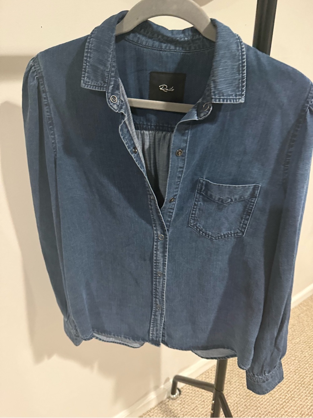 Rails Blue Denim Button-Down Shirt